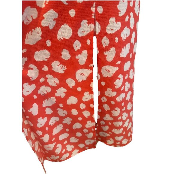 French Connection Aimee Verona Hibiscus & White Drape Front Split Midi Dress -0 - Picture 10 of 13